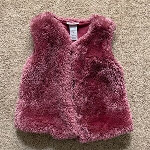Little Lass Rosy Faux Fur Vest